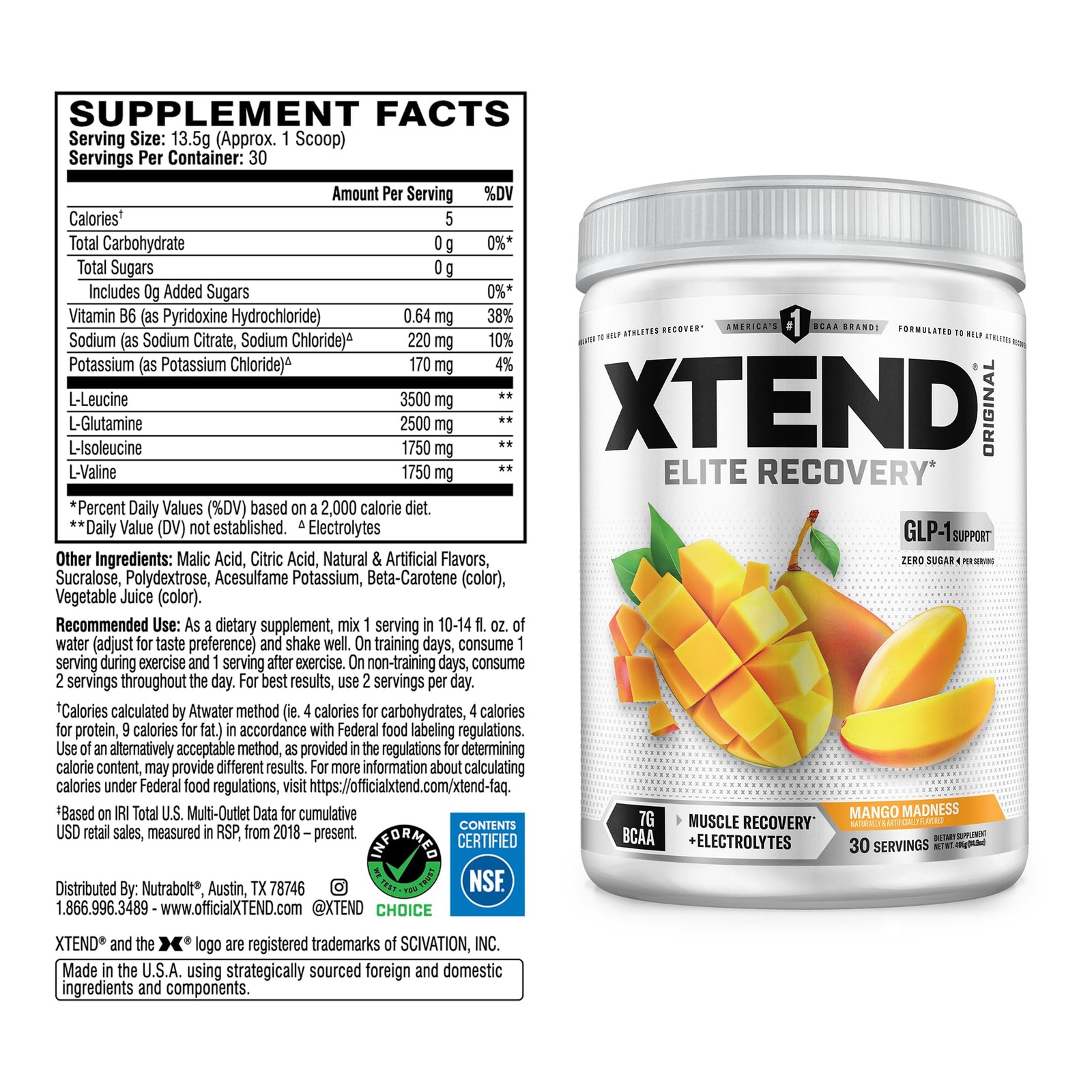 Original BCAA Powder, 7g BCAAs and 2.5g L-Glutamine for Muscle Recovery Hydra…