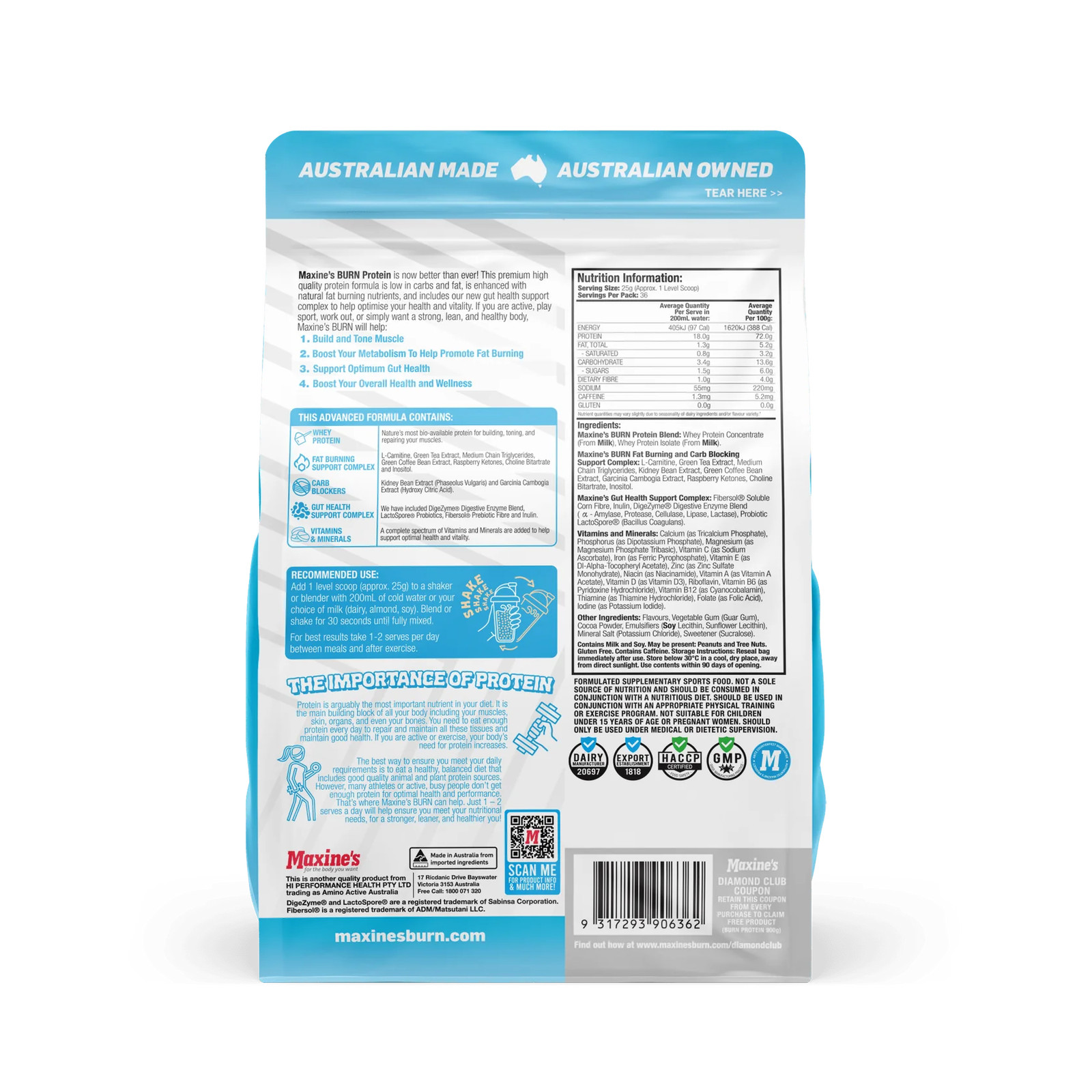 Maxines Burn Protein by Maxines