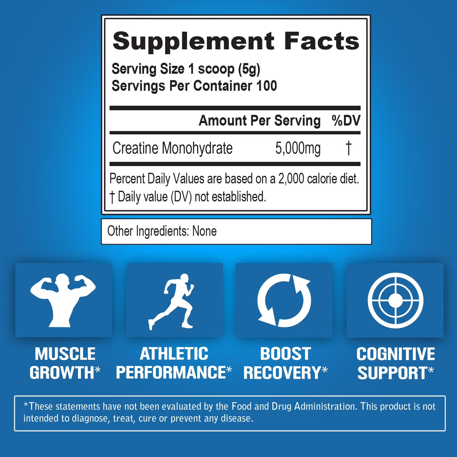 Creatine 5000 – Supports Faster Recovery, Lean Muscle Growth & Performance – Pre