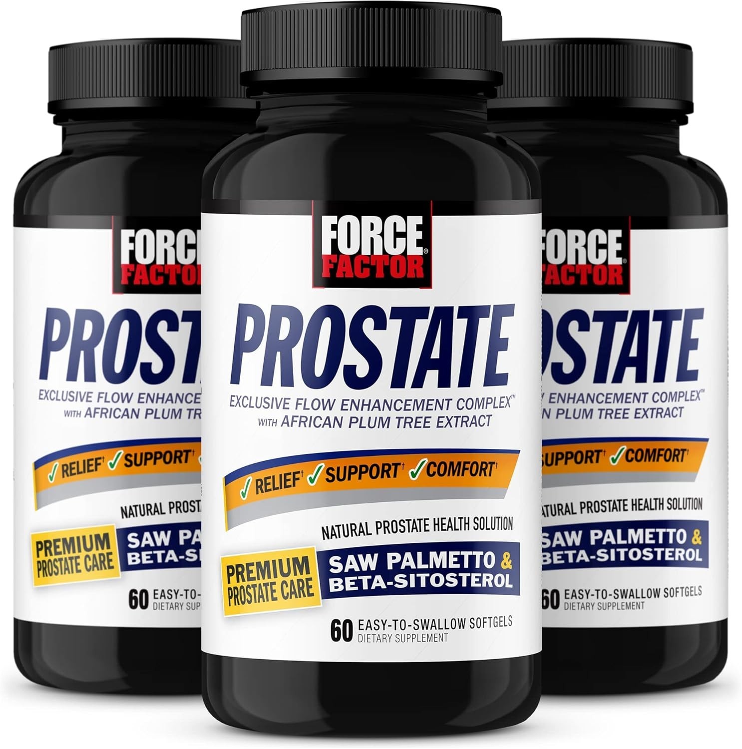 Force Factor Prostate Support Formula African Plum Tree 3x60ct (180ct Total) New