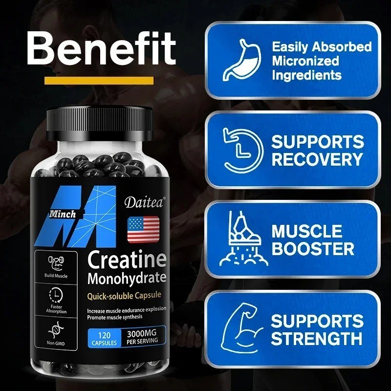 Creatine Monohydrate 3000mg Per Serving Pre Workout Muscle Support No Extra Char