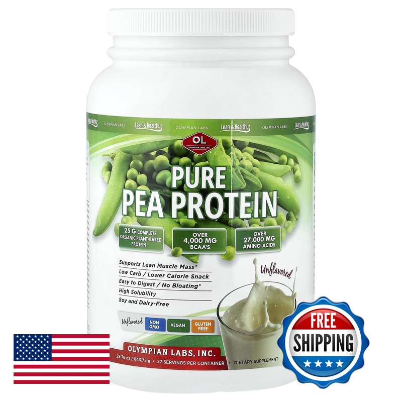 Olympian Labs Plant Based Pea Protein Powder Unflavored – 25G Of Protein Vegan