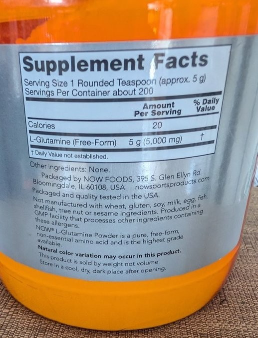 Now Foods Sports L-Glutamine Powder – 2 2 lbs 1 kg – Exp 7/2030