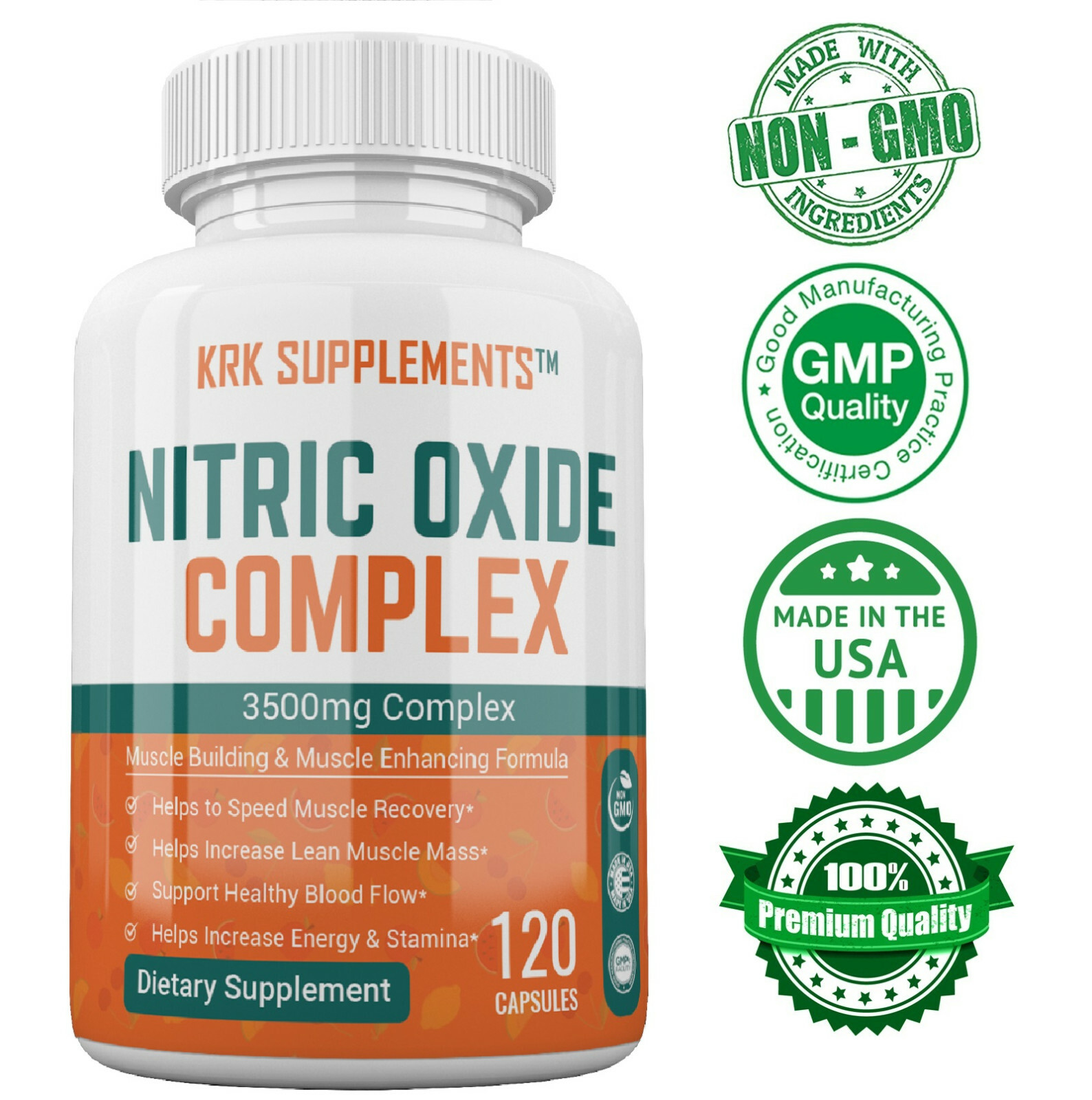 1 pc Nitric Oxide Complex 3500mg L-Arginine AAKG Muscle Pump Growth Pills