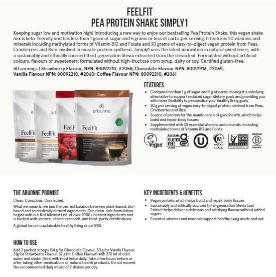 Arbonne Vegan – GF – Low Sugar – PEA PROTEIN (1 Bag of Choice) – FREE SHIPPING