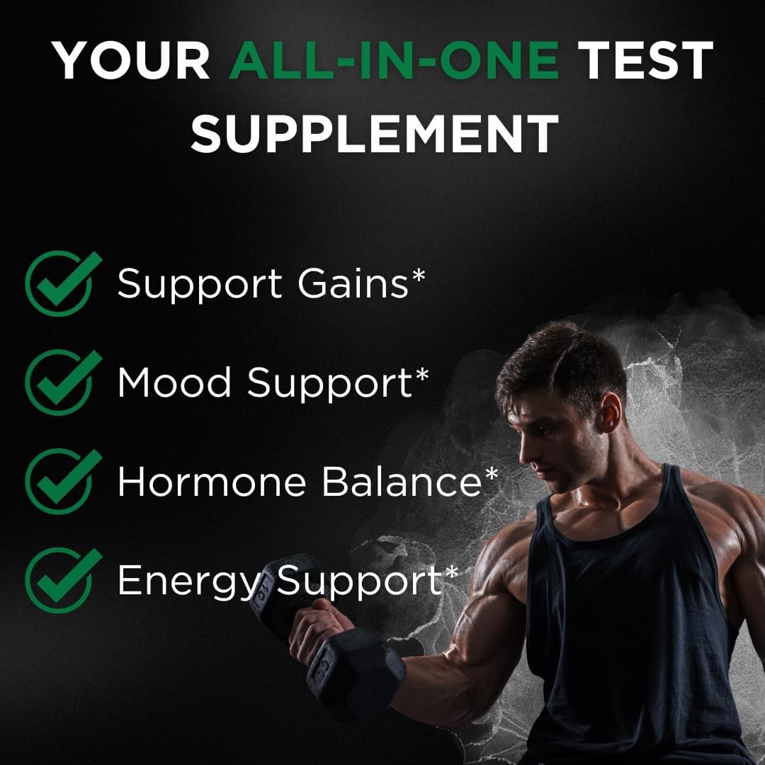 TESTPLUS+ 1,450mg 8-in-1 Testosterone Supplement for Men, Tribulus…
