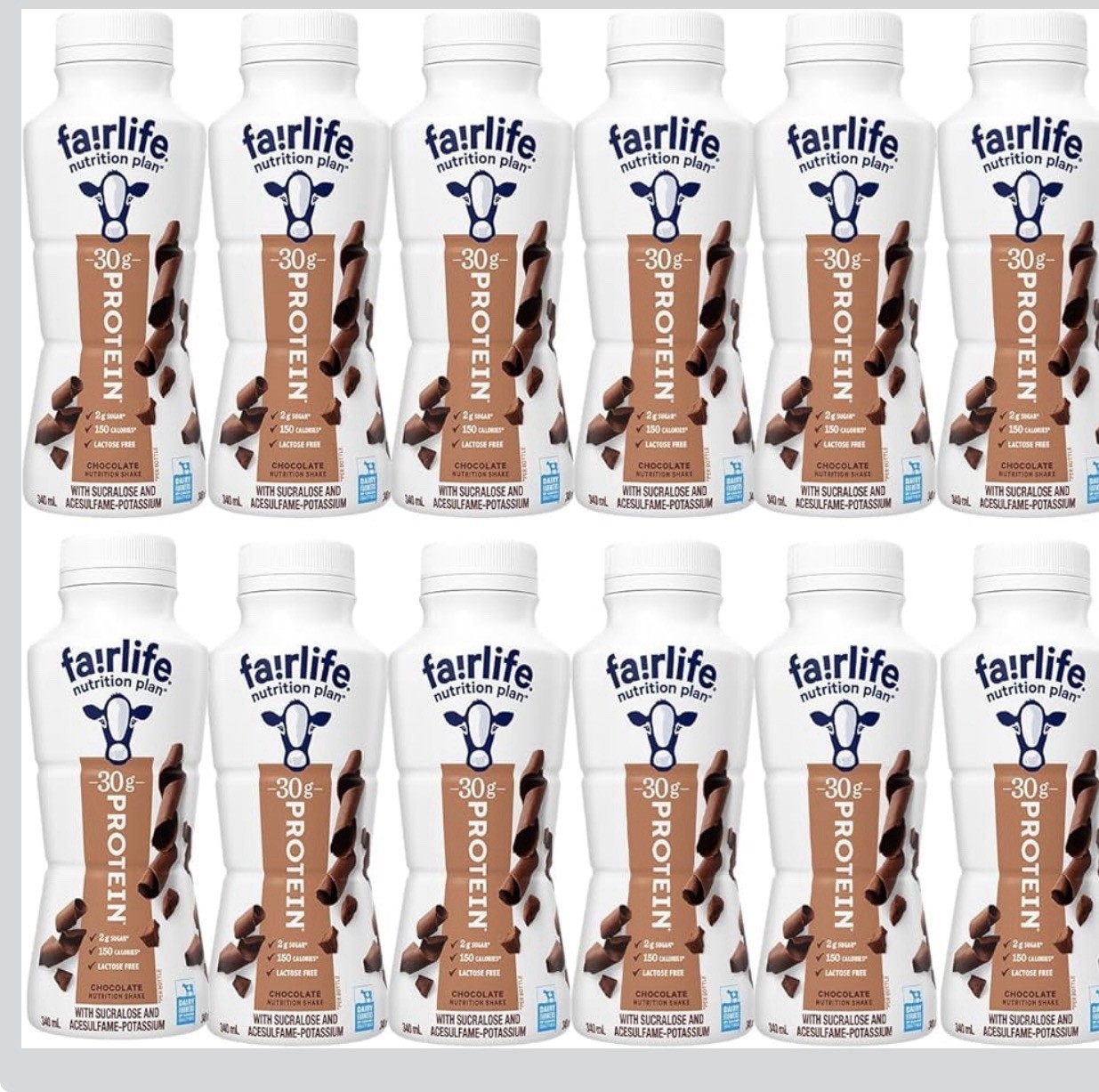 fairlife Nutrition Plan Chocolate Protein Shake 30g Lactose-Free 11.5 fl oz 12pk