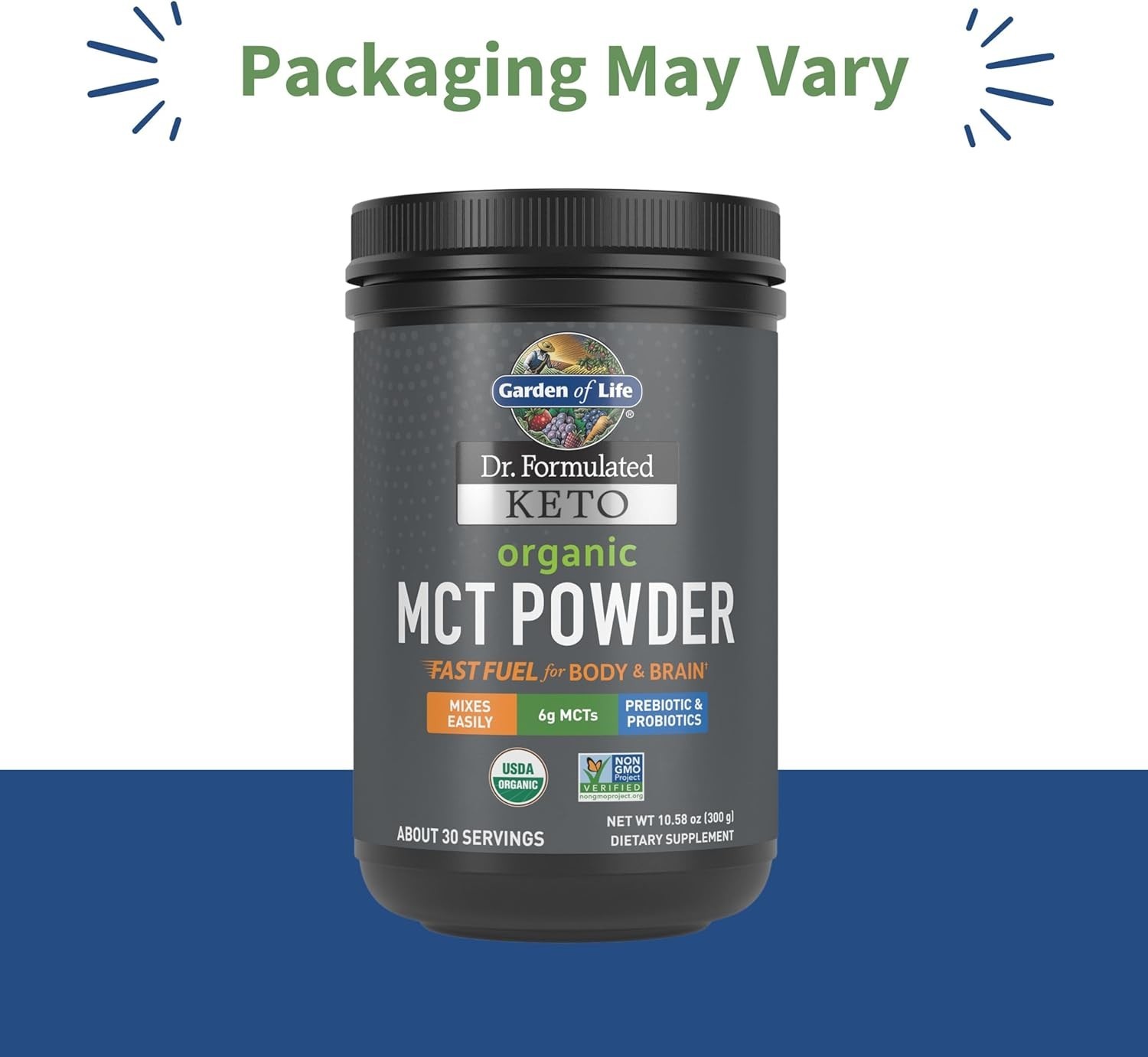 Dr. Formulated Organic Keto MCT Powder 30 Servings Coconut-Based