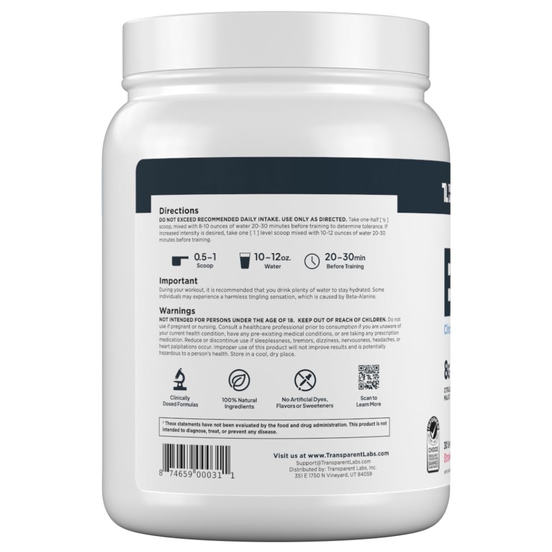 Naturally Sweetened Pre Workout Powder for Muscle Building & Strength – 30 Servi