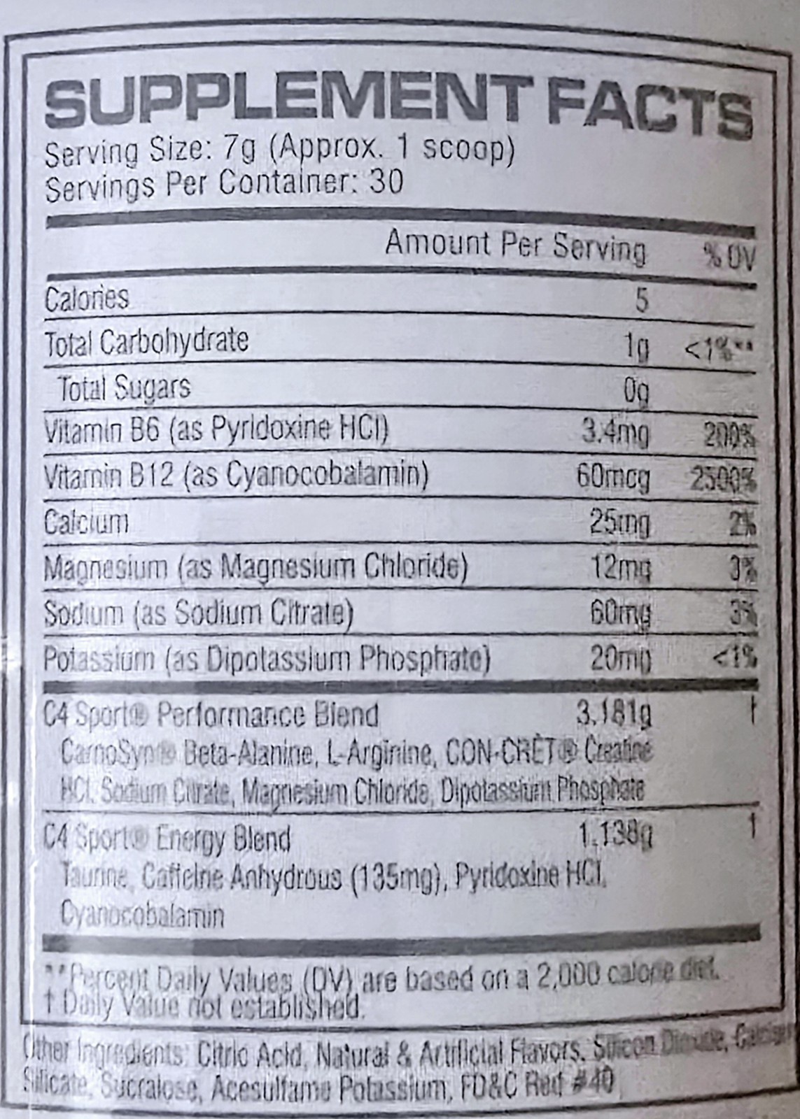 C4 Sport Pre-Workout Powder Fruit Punch 30 Servings NSF Certified