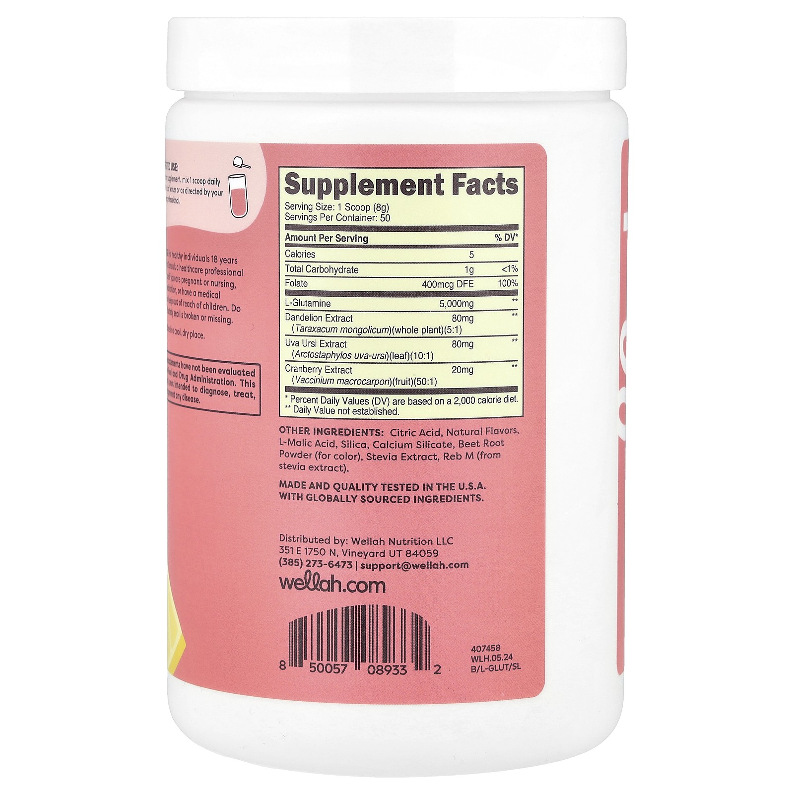 L-Glutamine, Strawberry Lemonade, 14.5 oz (405 g)