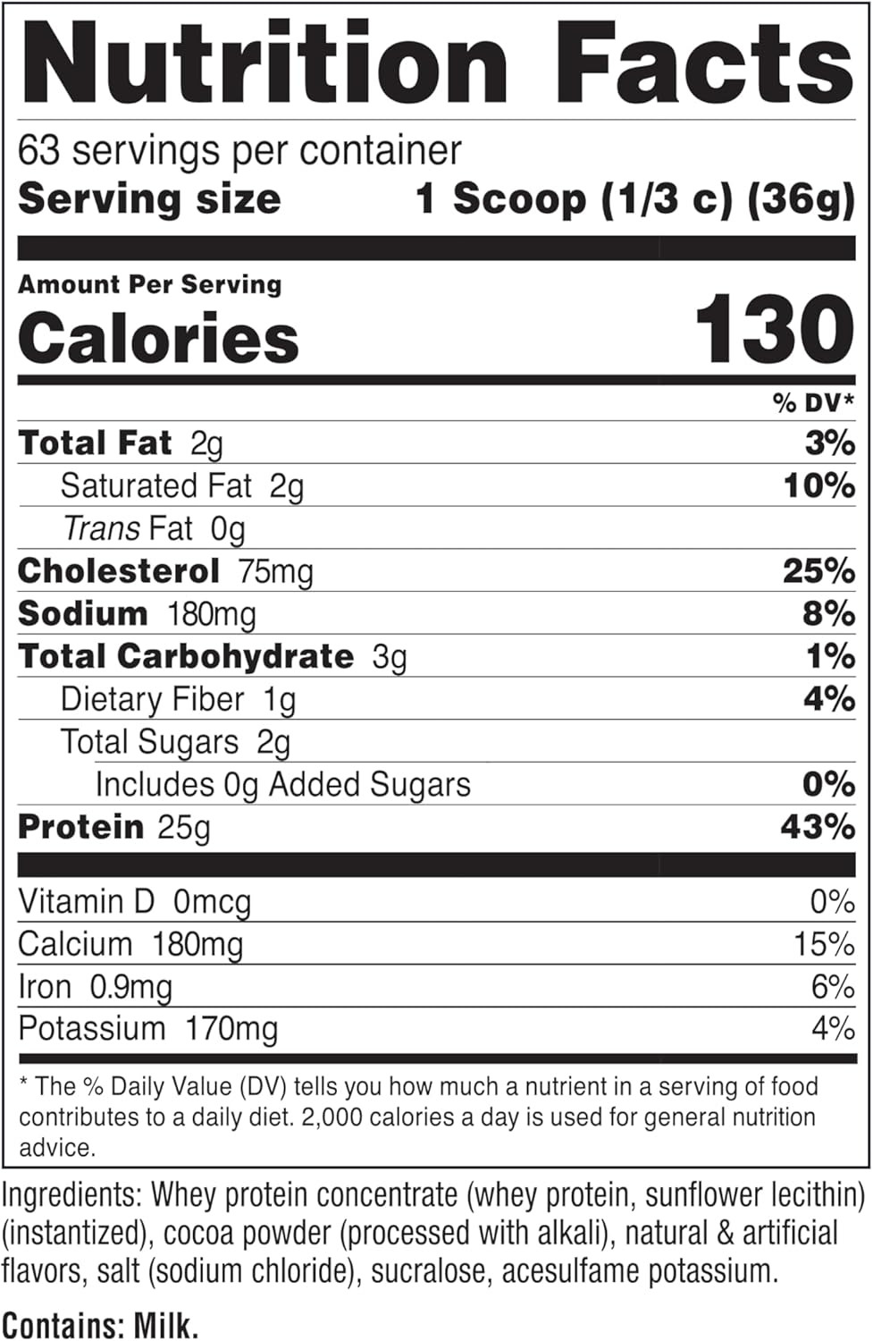 Nutricost Whey Protein Concentrate (Mil Chocolate) 5LBS, Gluten Free, 63 Serving