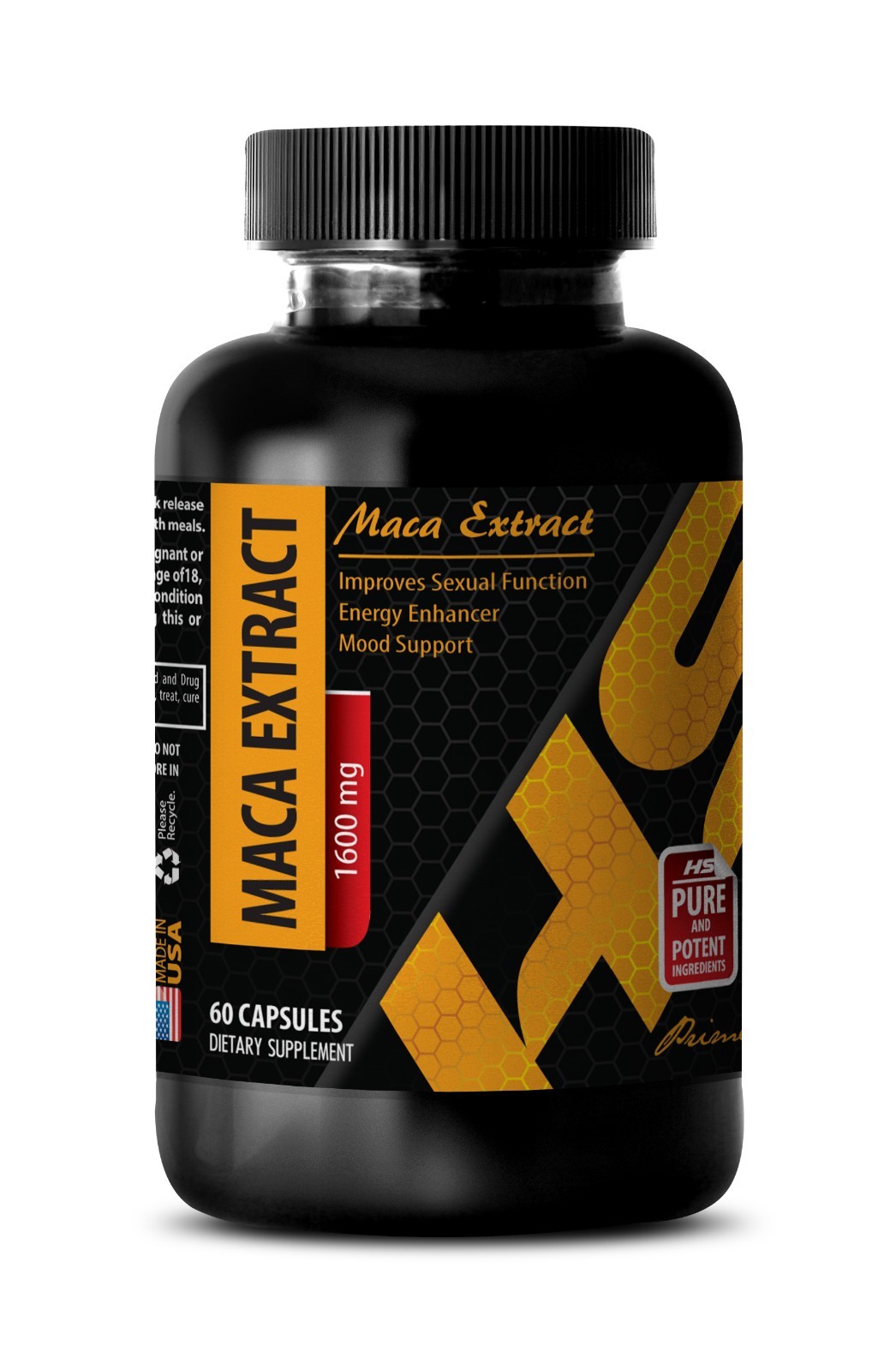 male potency – Pure MACA ROOT EXTRACT 1600mg – maca root capsules – 60 Capsules