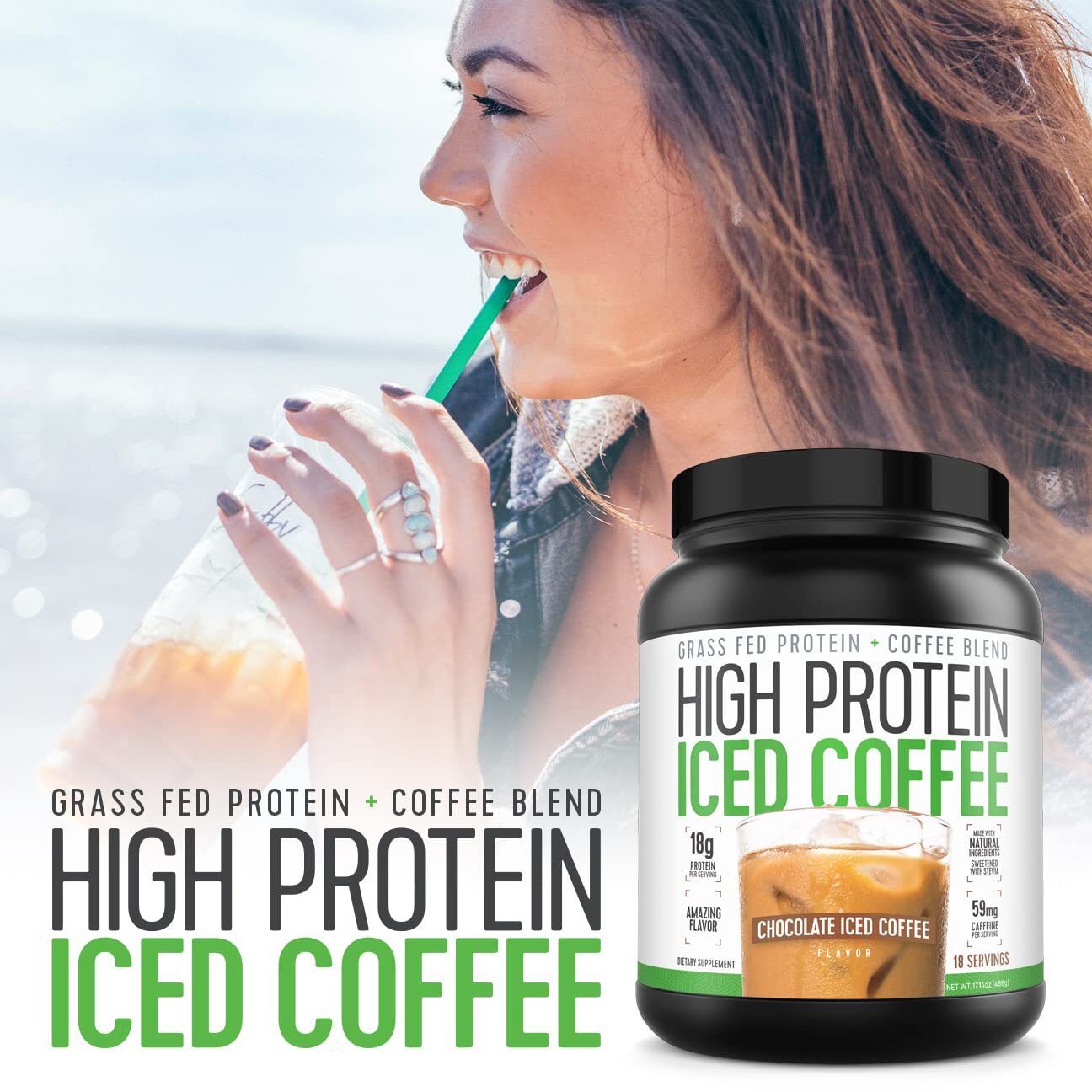 High Protein Coffee Keto Friendly 18g of Protein 2g Carbs Natural Ingredients…