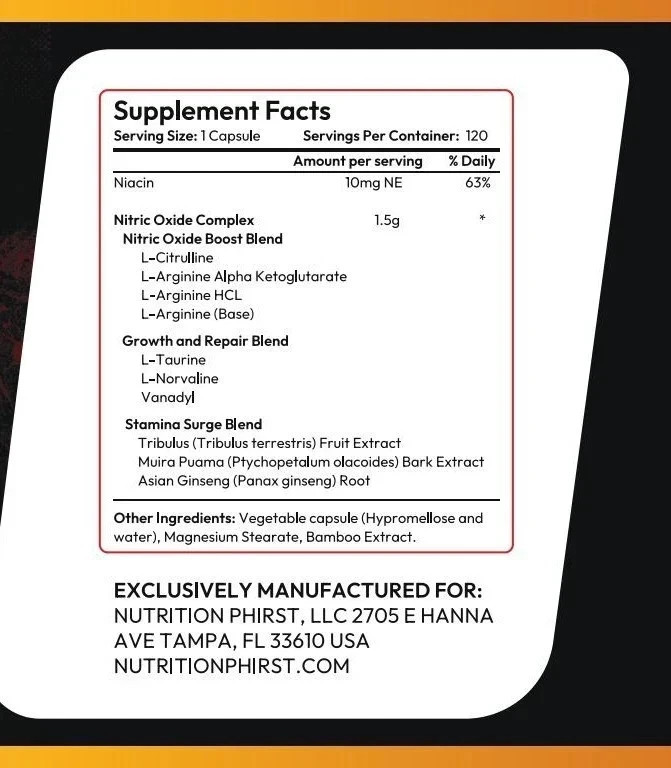 Nitric Oxide & Circulation Booster L-Arginine, L-Citrulline Extra Strengthh