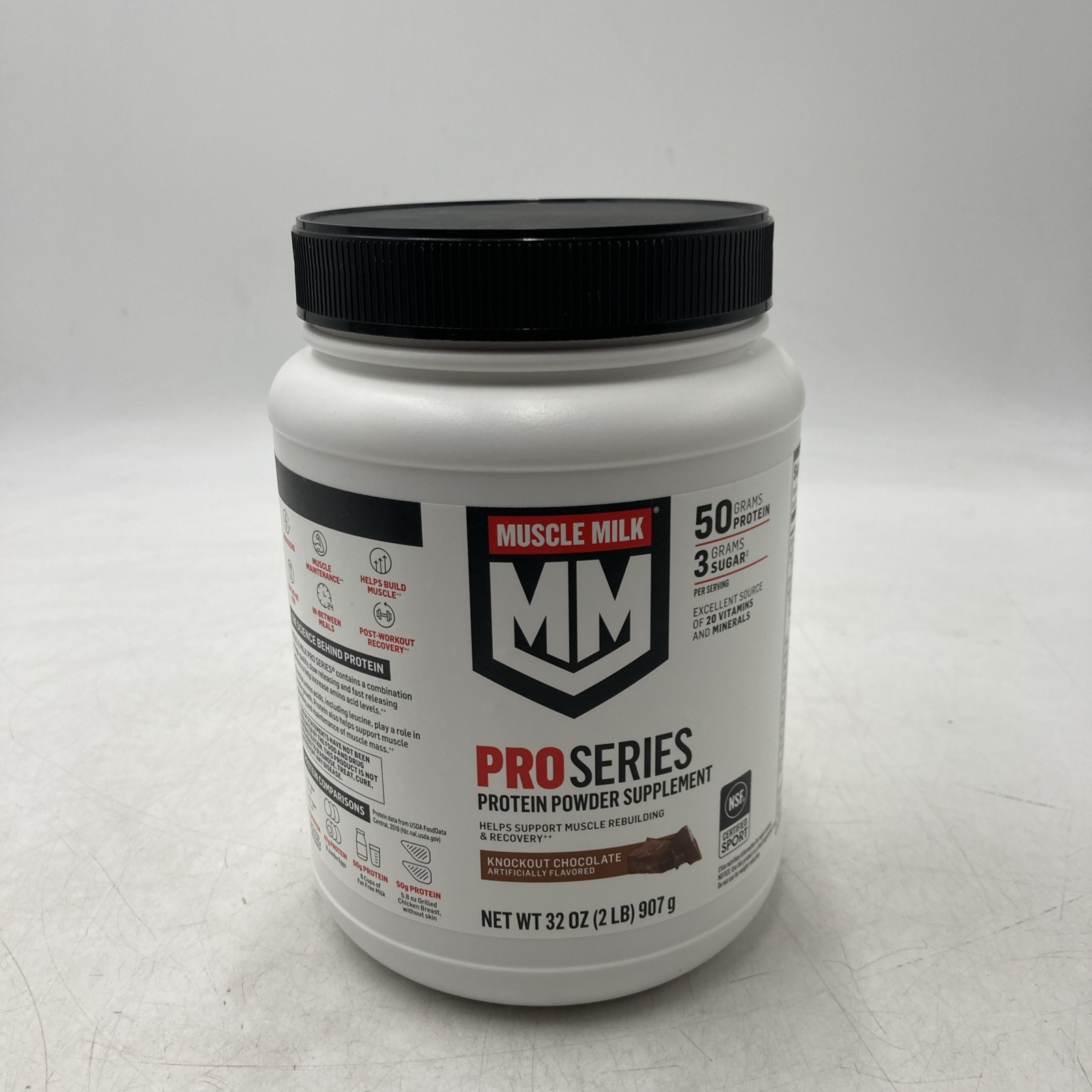 Muscle Milk Knockout Chocolate Protein Powder 50g Lean Protein 2lbs CytoSport