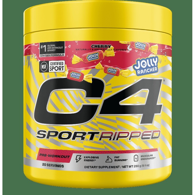 C4 Sport Ripped Pre-Workout Powder Fat Burning Energy 20 Servings 200mg Caffeine