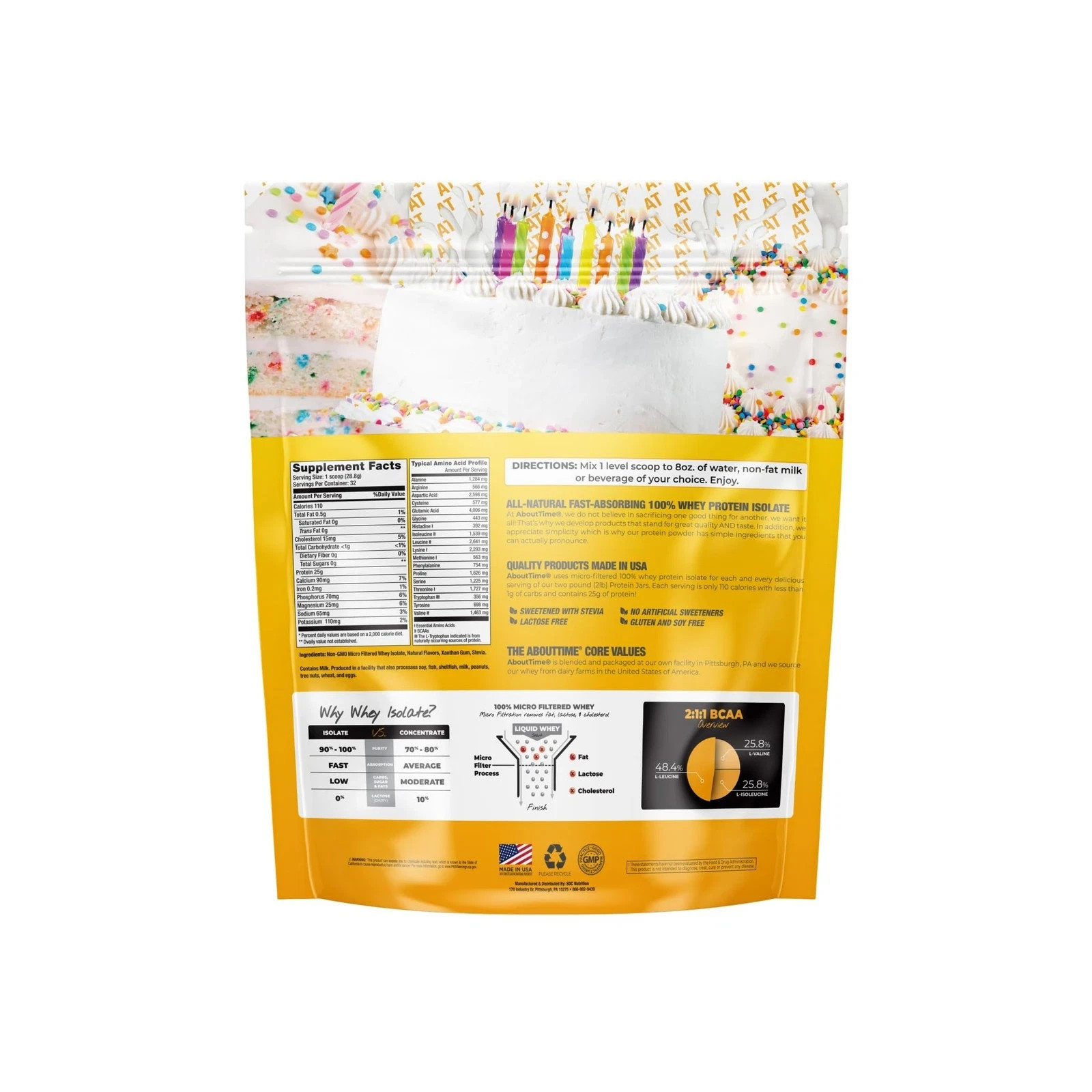 About Time Whey Protein Isolate Powder 25g Birthday Cake, Natural Ingredients…