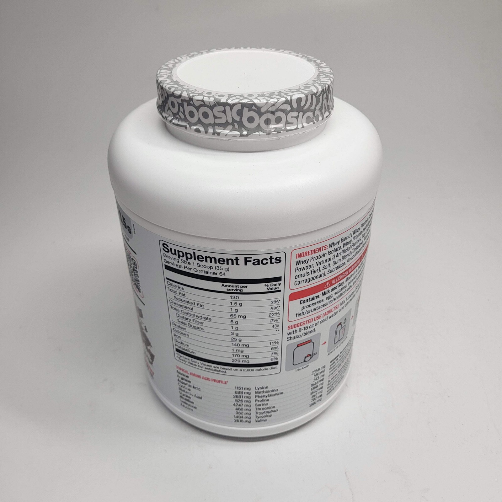 BASIC Basic Whey Protein Blend Muscle Building Chocolate 5lbs BB 12/27
