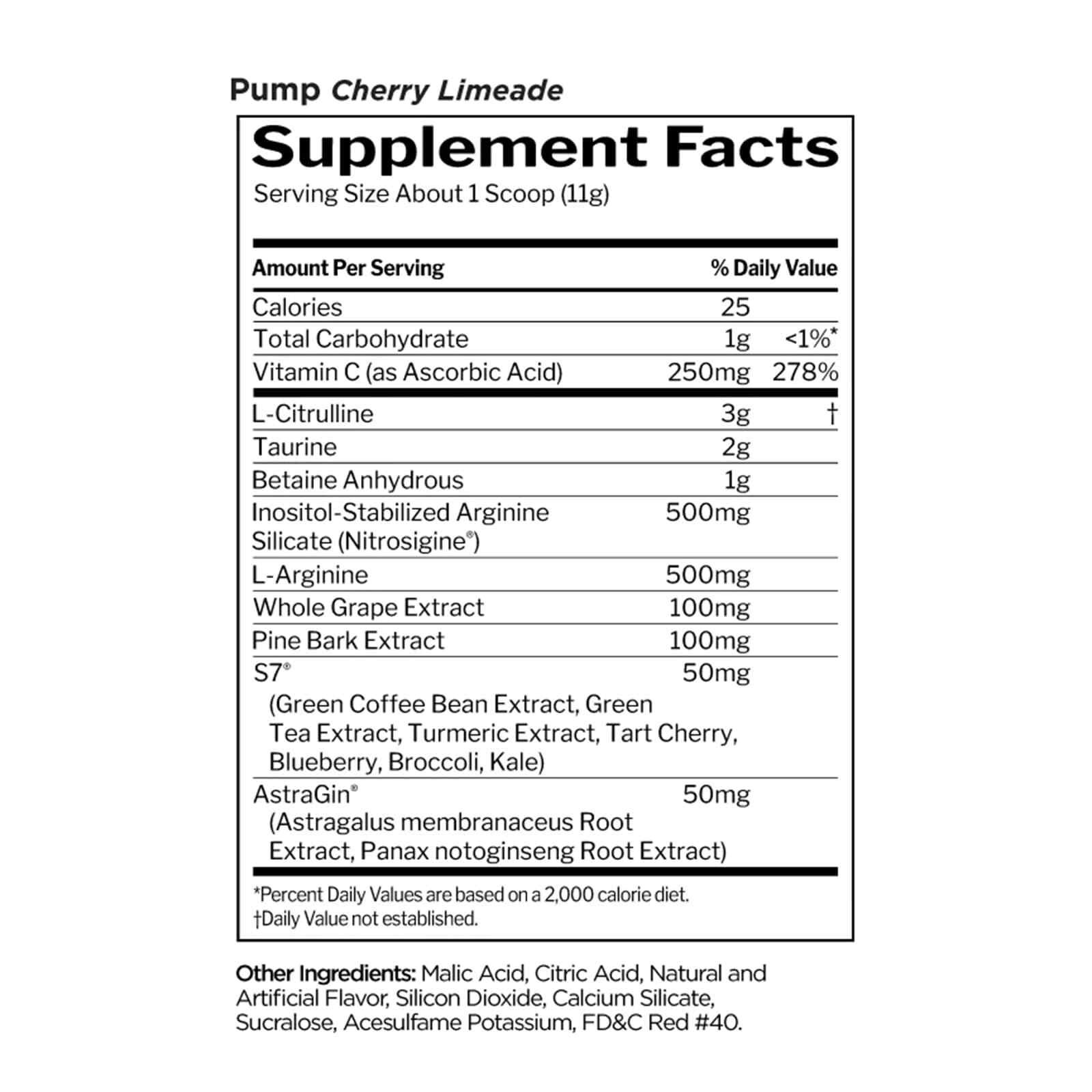 RULE 1 Pump 30 serv Black Cherry Limeade Stimulant Free Pre Workout 315g