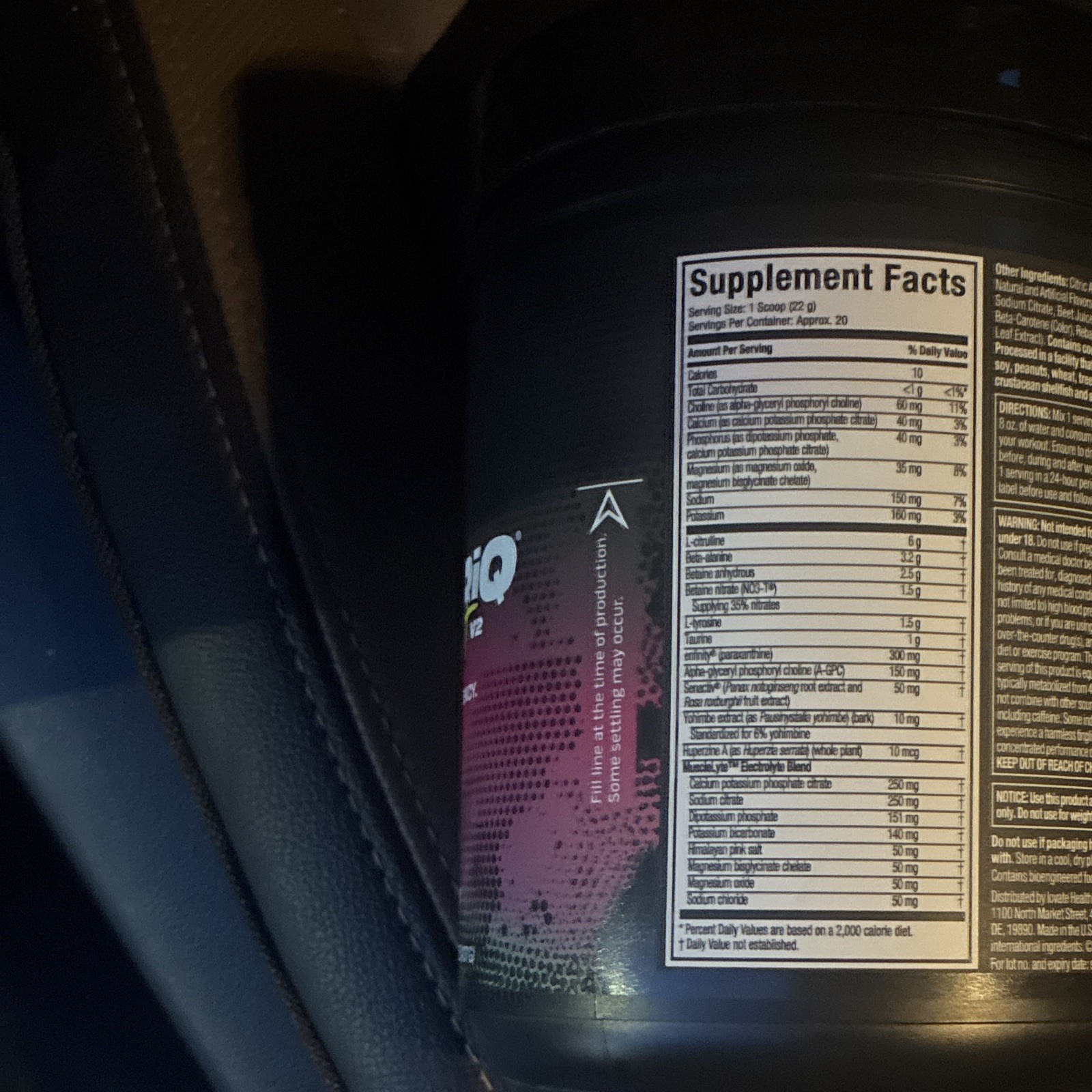 MuscleTech EuphoriQ Pre-Workout V2 Powder Strawberry Kiwi exp 09/26