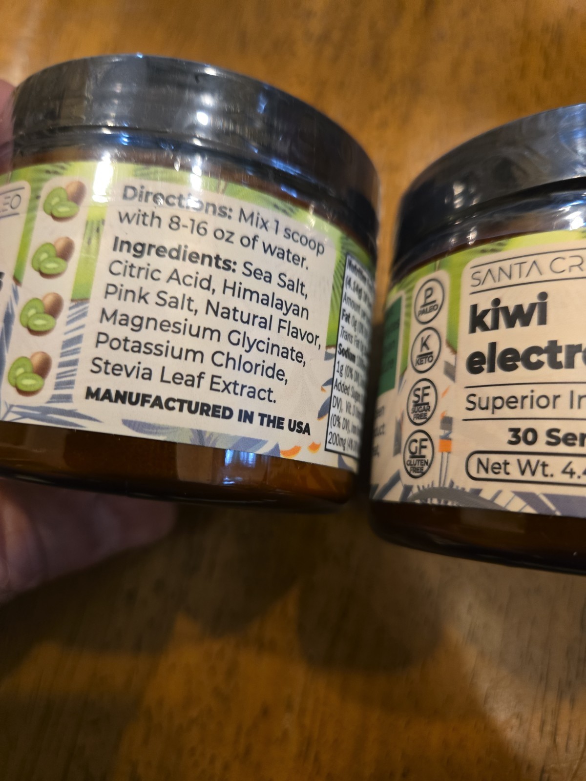 Santa Cruz Paleo Electrolyte Powder Kiwi Flavor 30 Servings each 2 pack exp 1/27