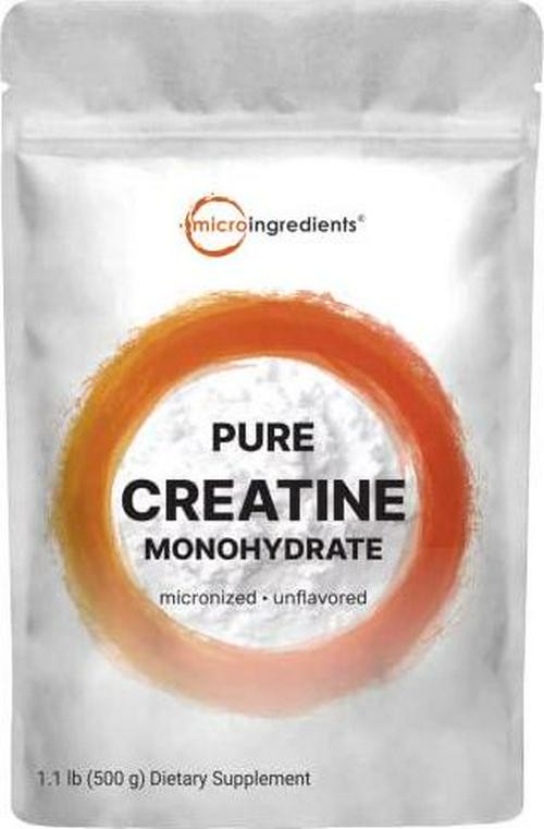 Instant Creatine Monohydrate Powder 500 Grams (1.1 Lb), 5000mg Per Serv, Powder,