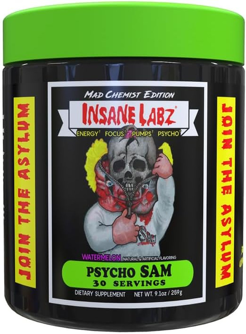 Psycho Sam, High Stimulant Pre Workout Powder, 30 Srvgs (30 Servings (Pack of 1)