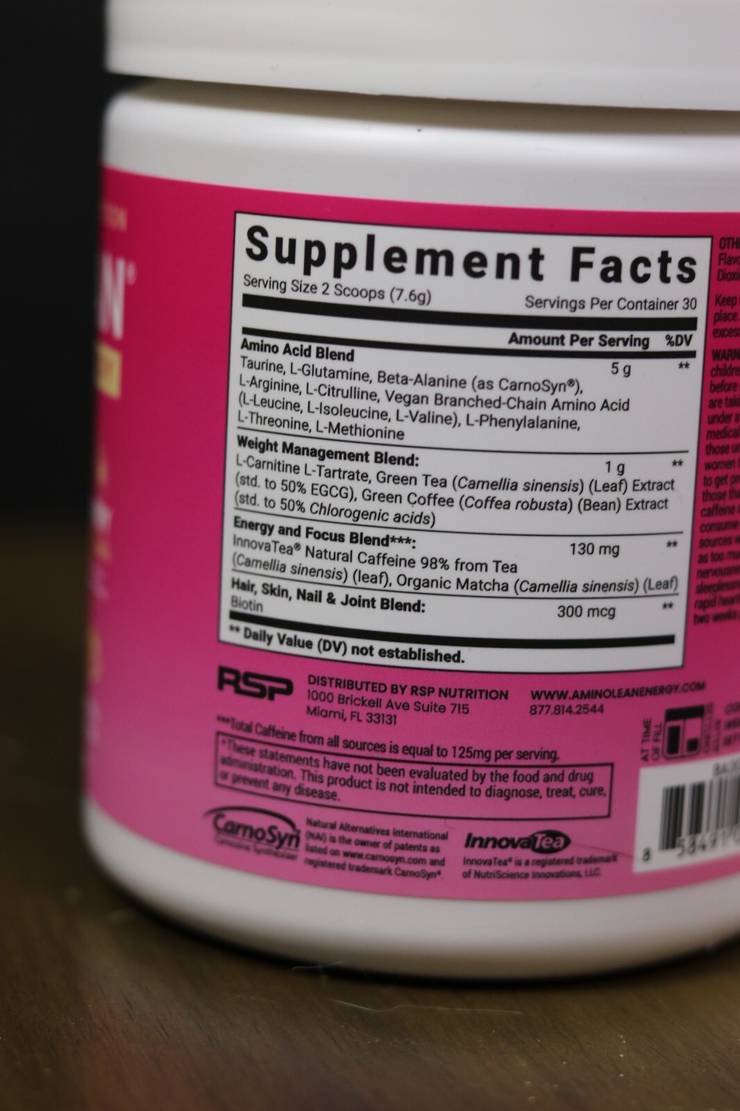 rsp aminolean energy berry elixir 8.04oz