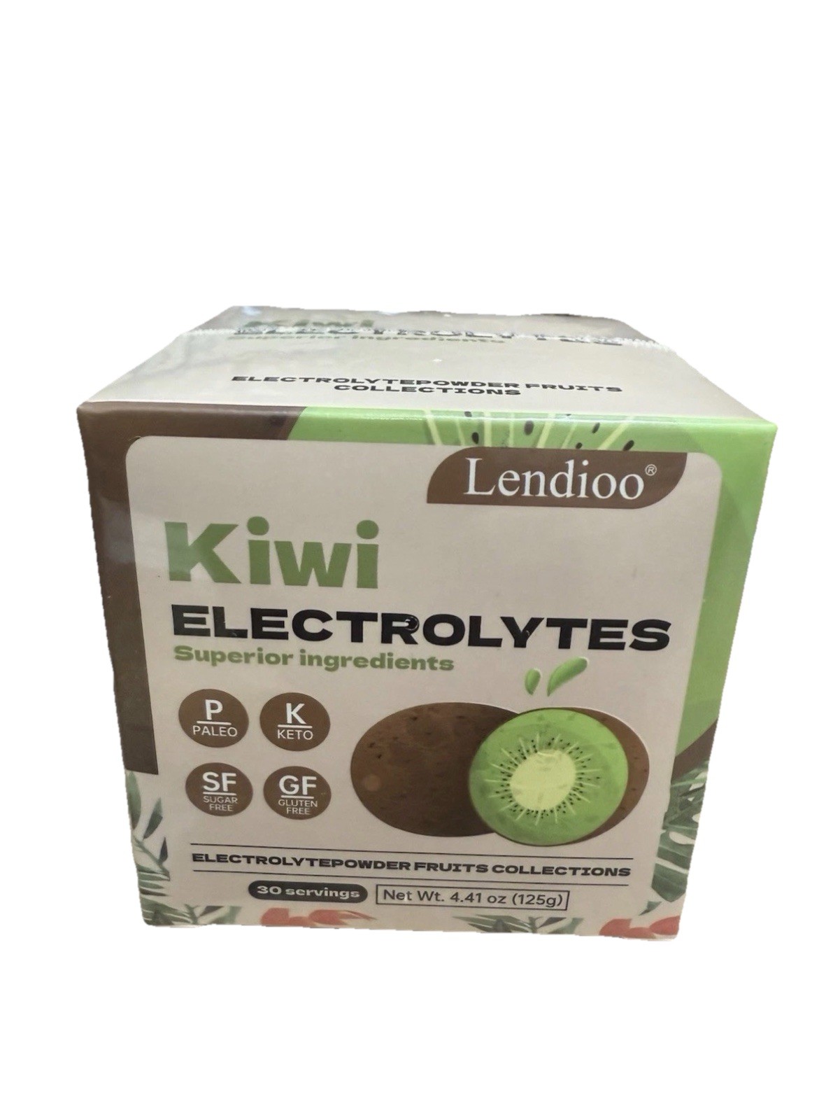Lendioo Kiwi Electrolytes Powder 4.41 oz Sugar-Free Gluten-Free Paleo Keto