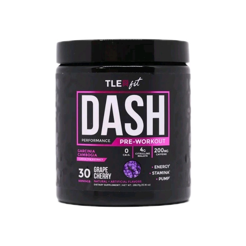 Dash Pre Workout Performance Grape Cherry Energy Stamina Pump 30Servings. B6