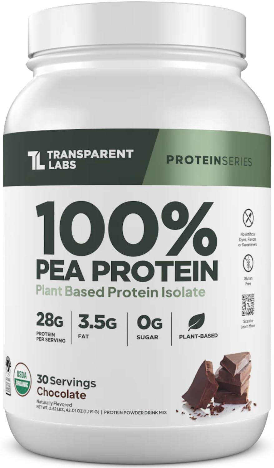 Transparent Labs 100% Pea Protein Powder – 28g Organic Plant Protein per Serving