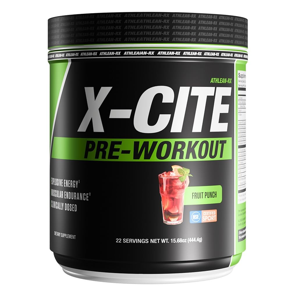 X-CITE Pre-Workout by ATHLEAN-X – Enhanced Formula 15.61 Ounce (Pack of 1)
