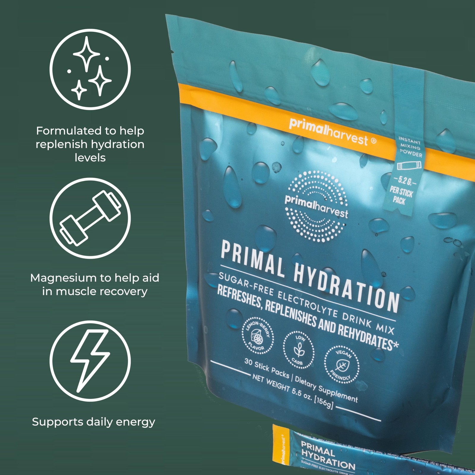Primal Harvest Electrolytes Powder Packets 5.5 Ounce (Pack of 1)