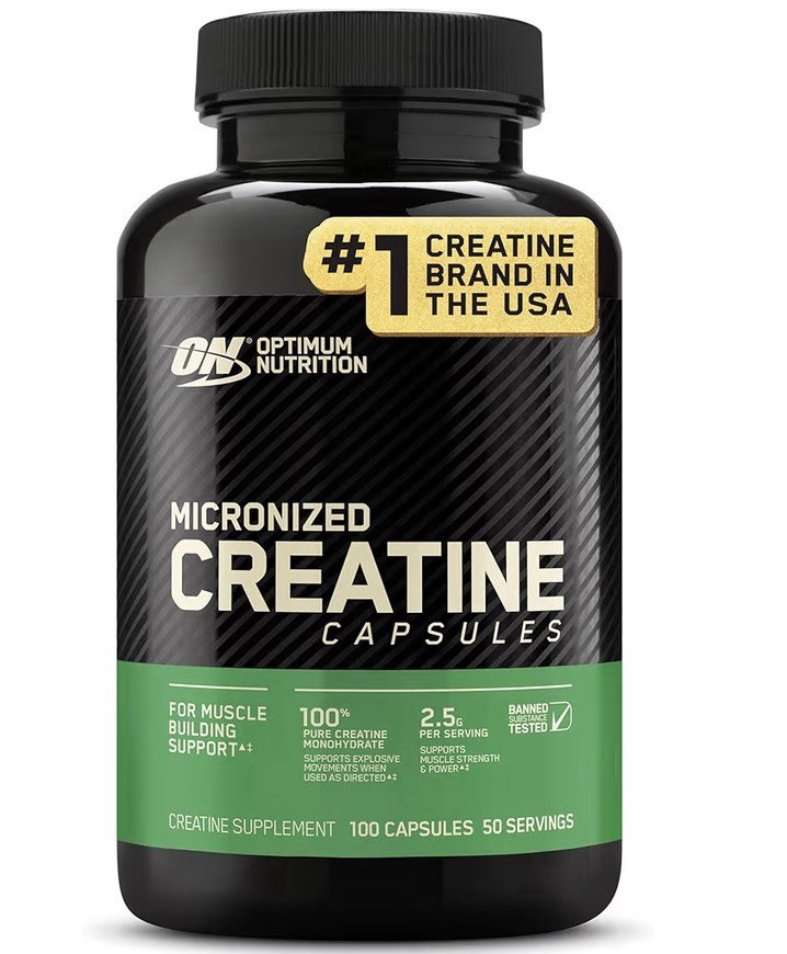 Optimum Nutrition Creatine Monohydrate Capsules 100ct 2.5g Banned Tested