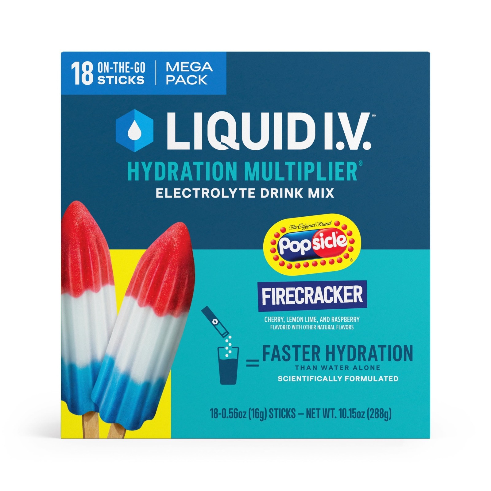 NEW! Liquid I.V. Popsicle Firecracker 18 Ct FreeShip No Import Fee!!!