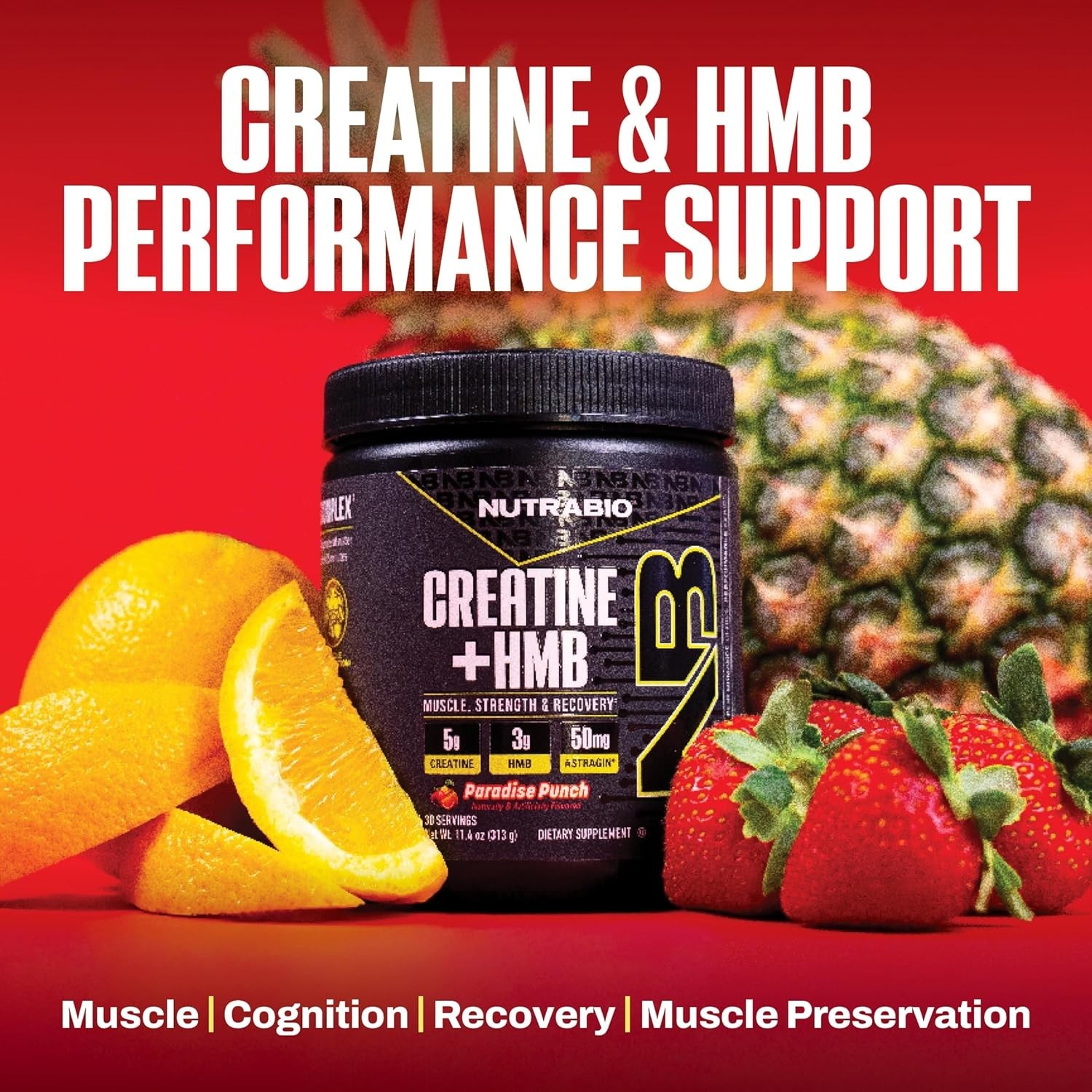 Creatine + HMB- Creatine Monohydrate with HMB Powder for Muscle Growth, Incre…