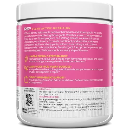 Rsp Nutrition Aminolean Energy Pink Lemonade 8.68oz