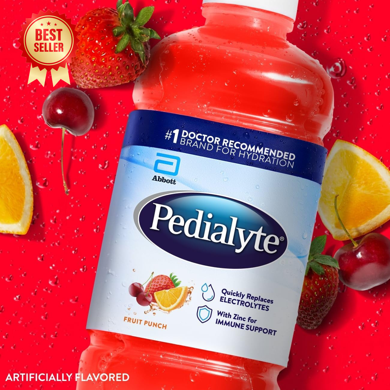 Electrolyte Drink 1L 4-Pack Fruit Punch Hydration for Kids & Adults Rehydration
