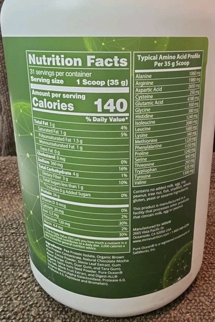 MRM Nutrition Veggie Elite Chocolate Mocha Performance Protein 2.45 lb (E2)