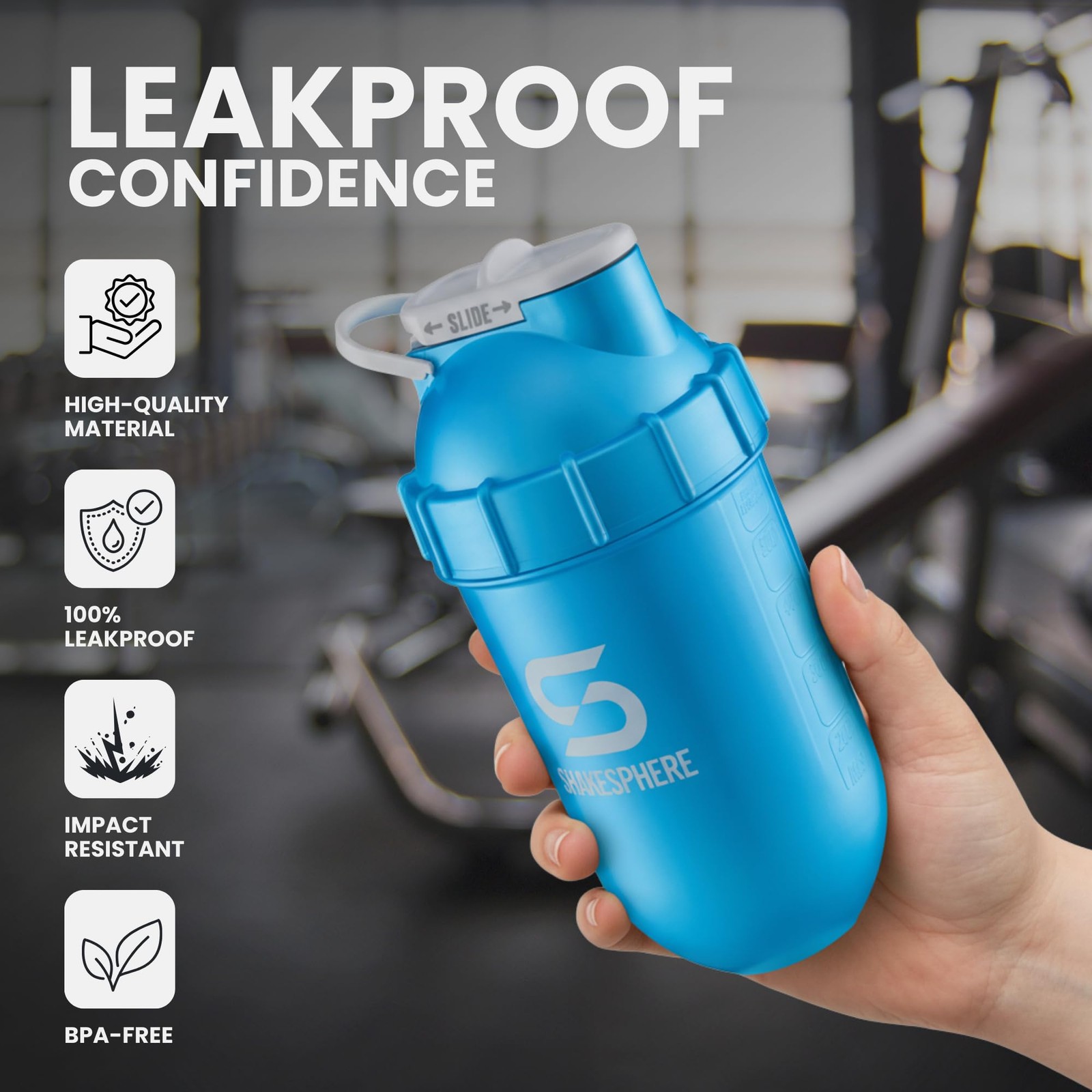 Shakesphere Tumbler Protein Shaker Bottle And Smoothie Cup 24 Oz – Bladeless
