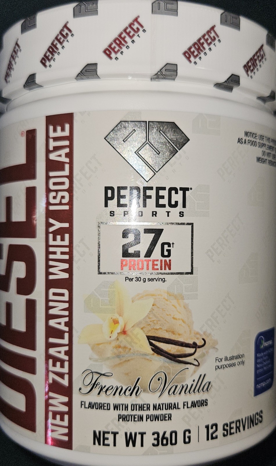 PERFECT SPORTS Diesel 100% New Zealand Whey Protein Isolate French Vanilla 360 g