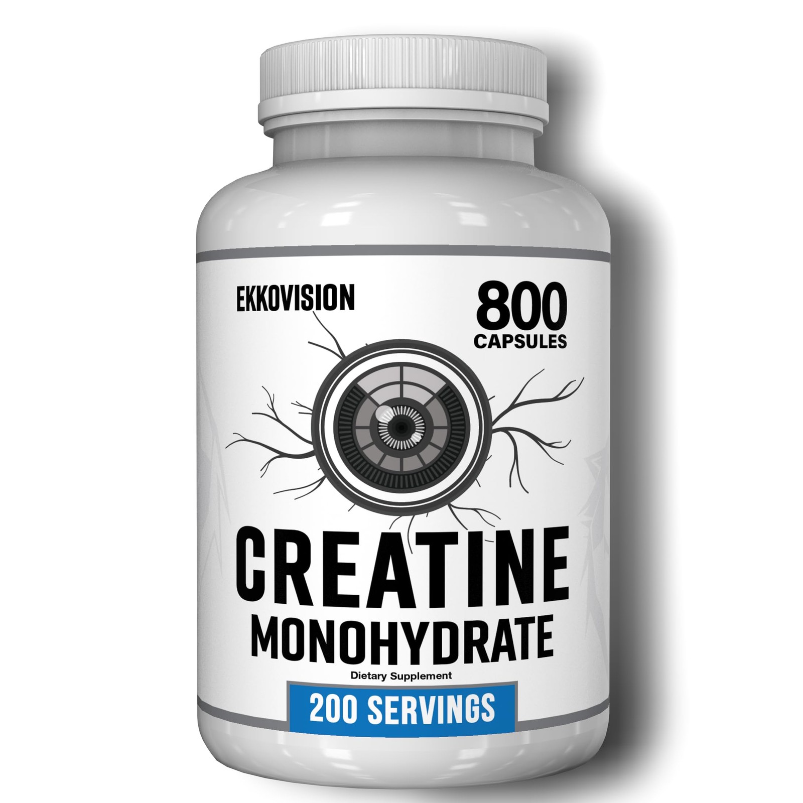 Ekkovision Creatine Monohydrate Capsules, Micronized, Unflavored Creatine Sup…