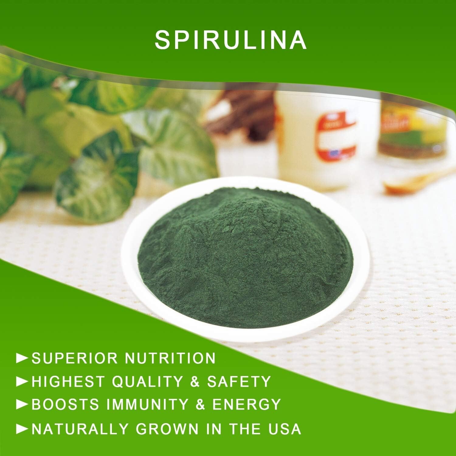 Spirulina Powder 16 Ounce ,Substitute protein powder, 100% Vegetarian, 1LB