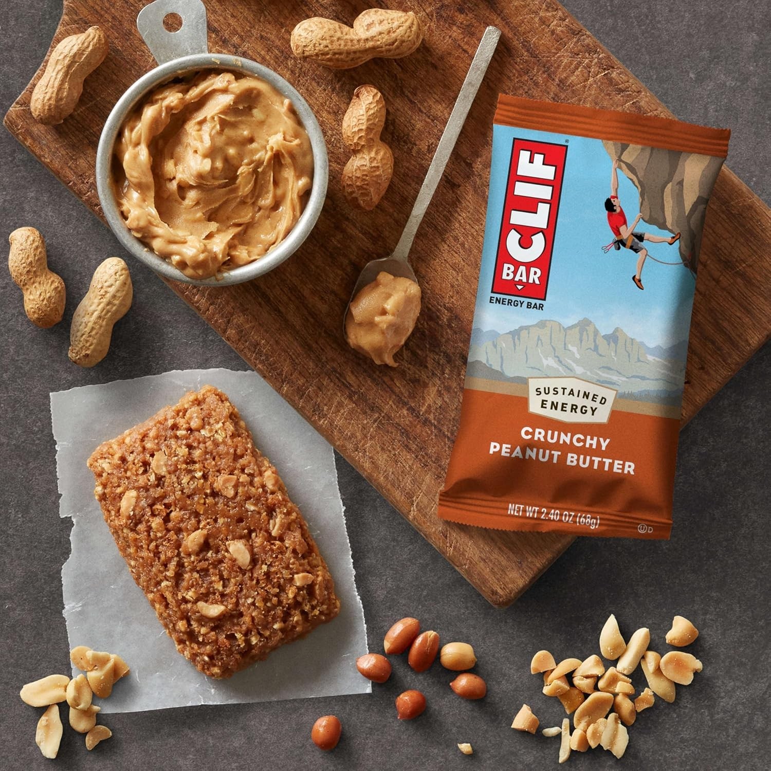 Energy Protein Bars Crunchy Peanut Butter 15 Pack Non-GMO Organic Oats Plant