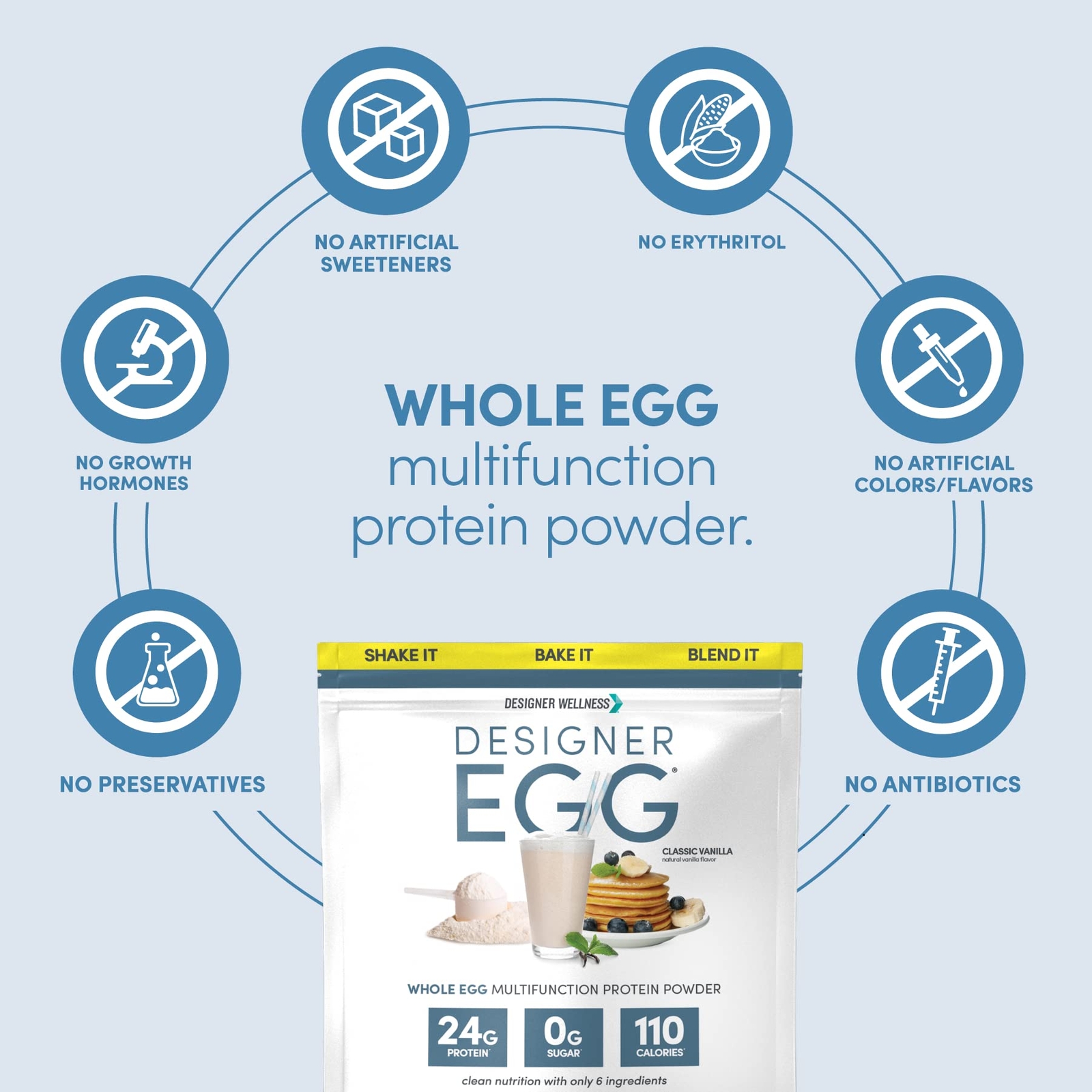 Classic Vanilla Protein Supplement Powder 12.4oz 24g Egg Protein 110 Calories