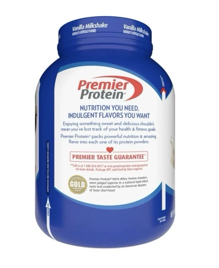 Premier Protein 100% Whey Protein Powder Vanilla Milkshake Gluten-Free Keto 3 lb