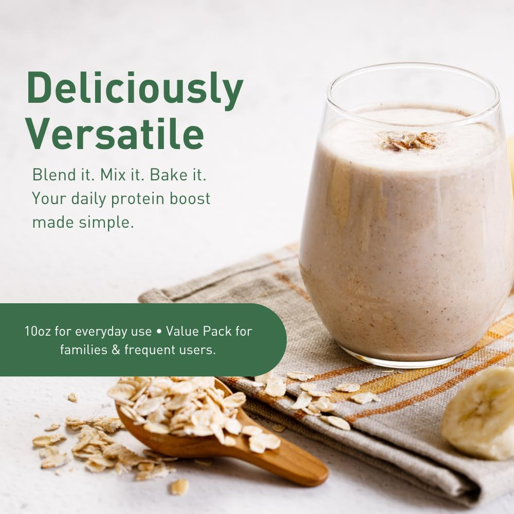 Hemp Vegan Protein Powder, Unflavored Vegan Powder with Plant Protein for Muscle