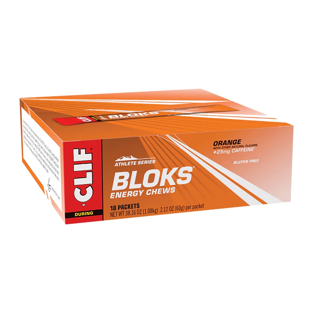 Clif Shot Bloks: Orange with 25mg Caffeine Box of 18