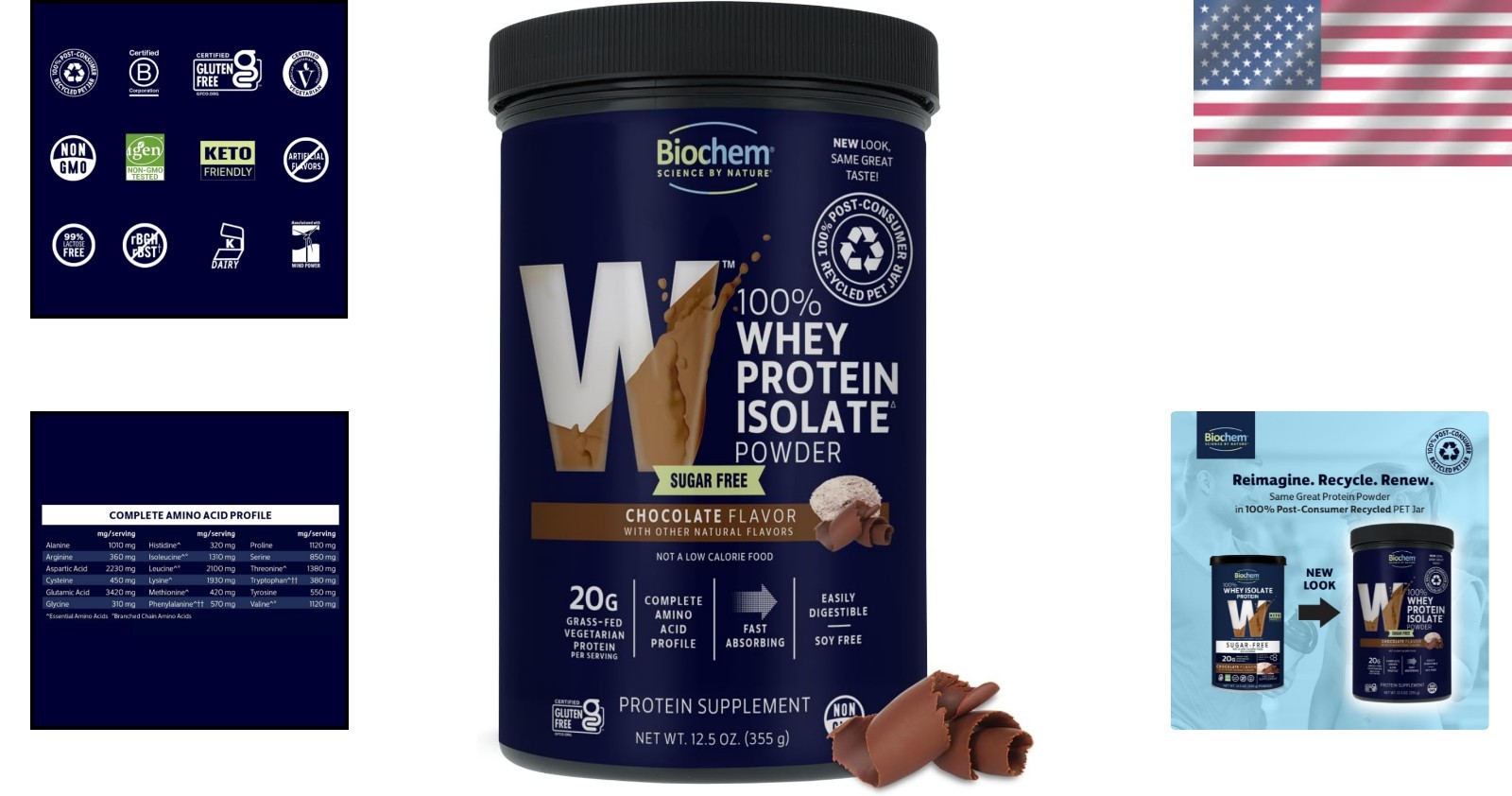 Keto Friendly 100% Whey Protein Powder – 20g High-Quality Sugar-Free Chocolate